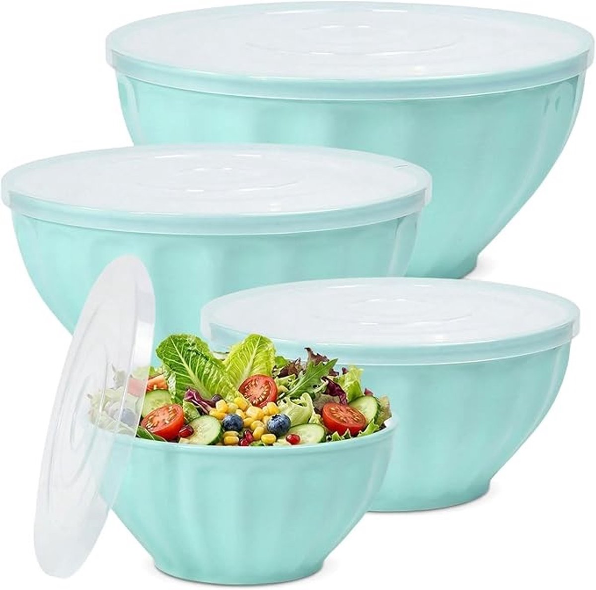 Stapelbare mengkom set 4-delig - Blauw - 1.5L tot 5.5L