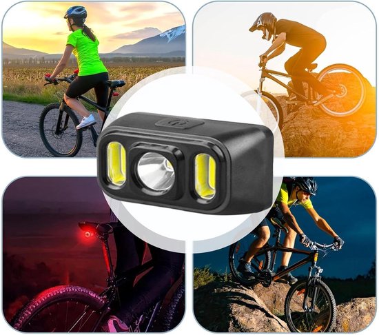 VHV - Fietsverlichting set - voorlamp en achterlicht voor fiets - USB-C oplaadbaar - voor nachtritten, outdoor ritten, stadsfiets en mountainbike — afbeelding 5