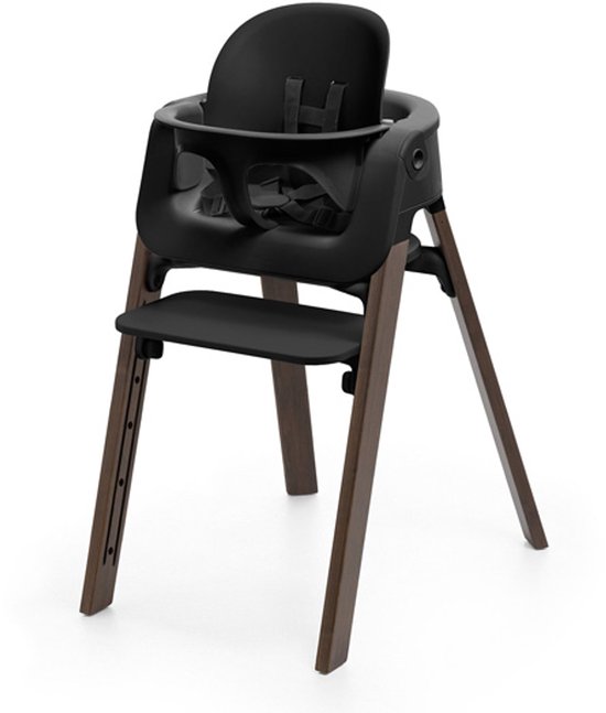 Stokke Steps Kinderstoel - Bundel met babyset, veiligheidstuigje en tray - Black/Warm Brown van Merkloos — afbeelding 4
