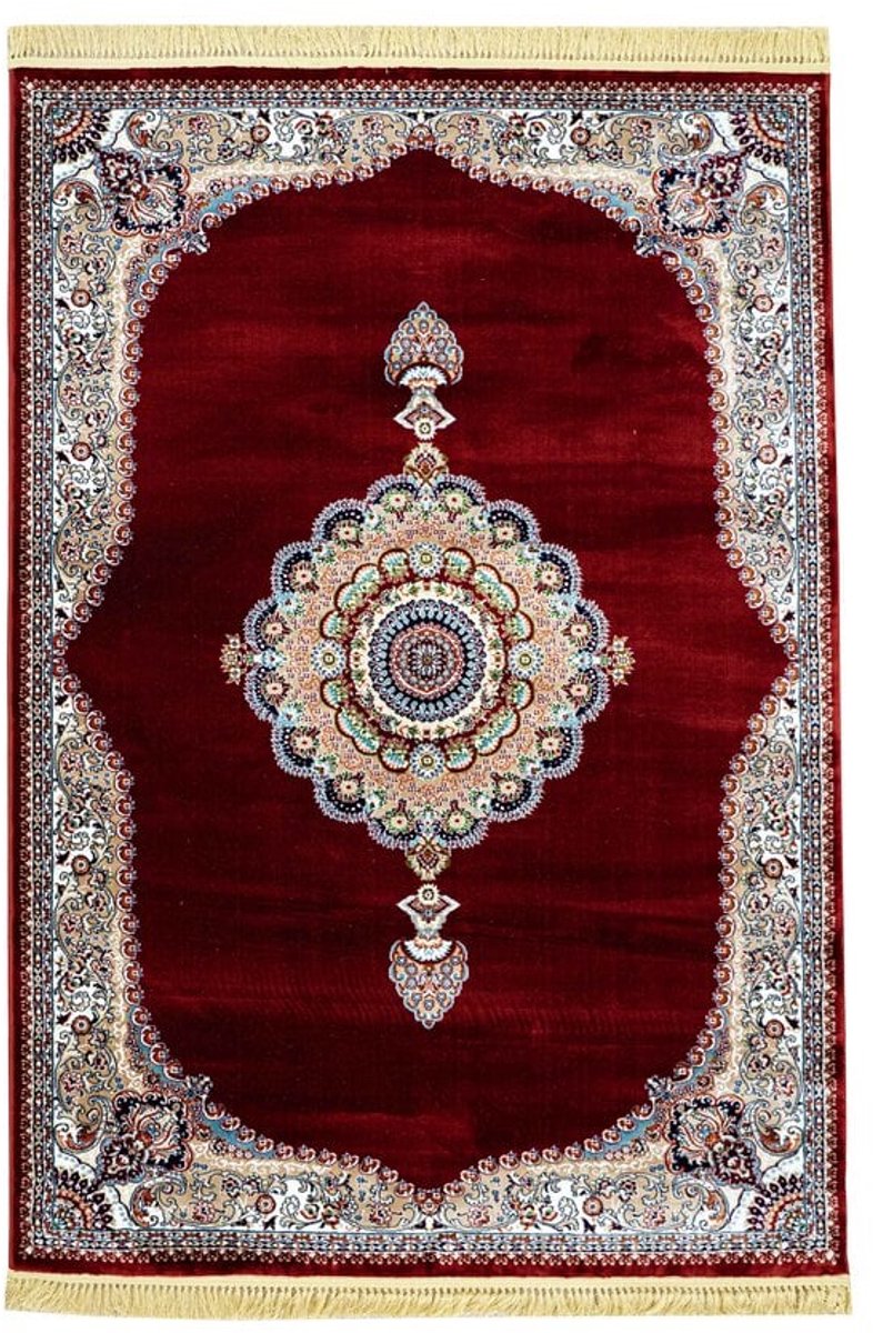 flycarpets Isfahan Klassiek Oosters Medaillon Vloerkleed - Rood - 240x340 cm