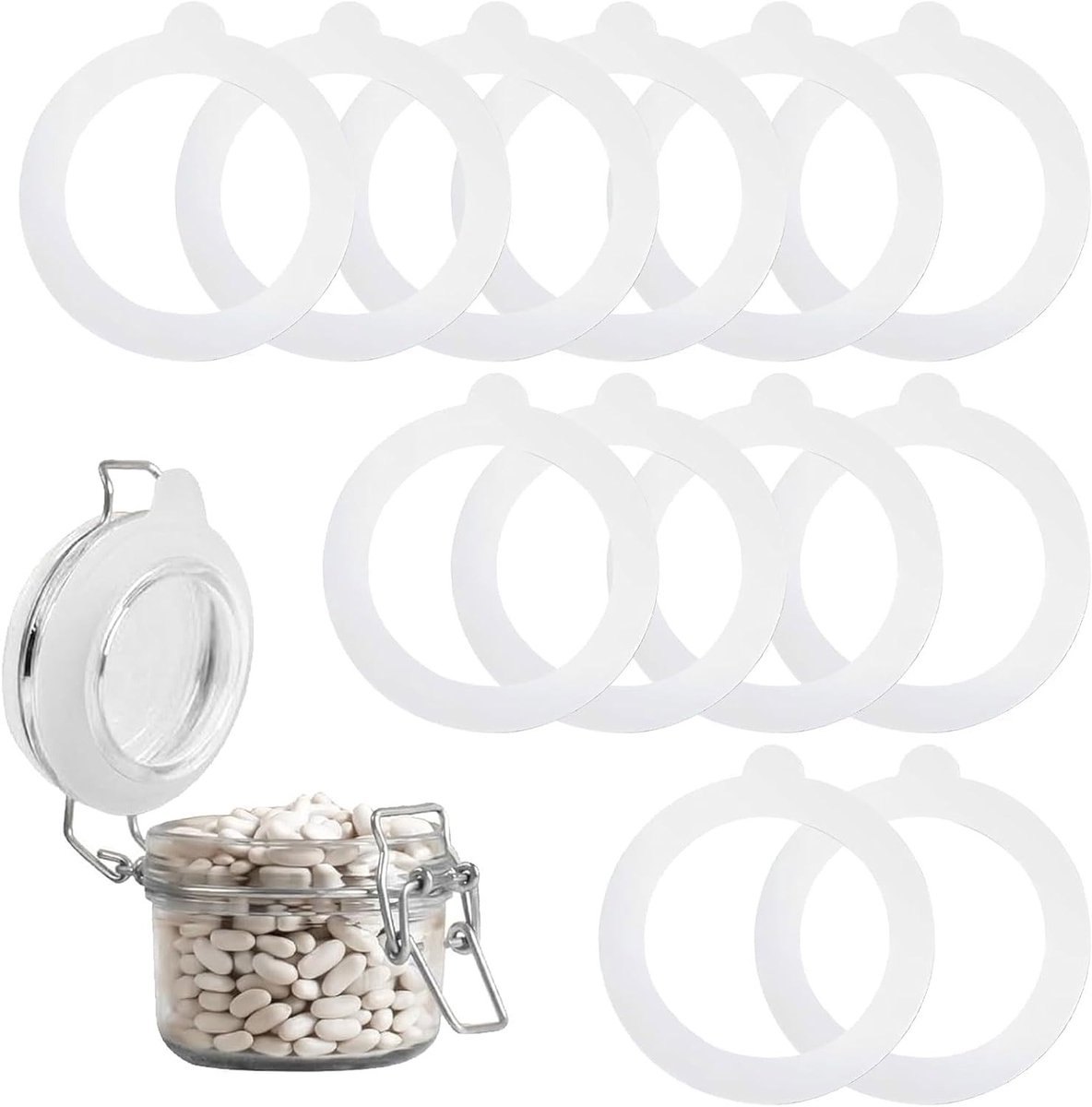 Set van 12 Rubber Ringen voor Inmaakpotten - Inmaakringen, Inmaakaccessoires, 97 x 70 mm