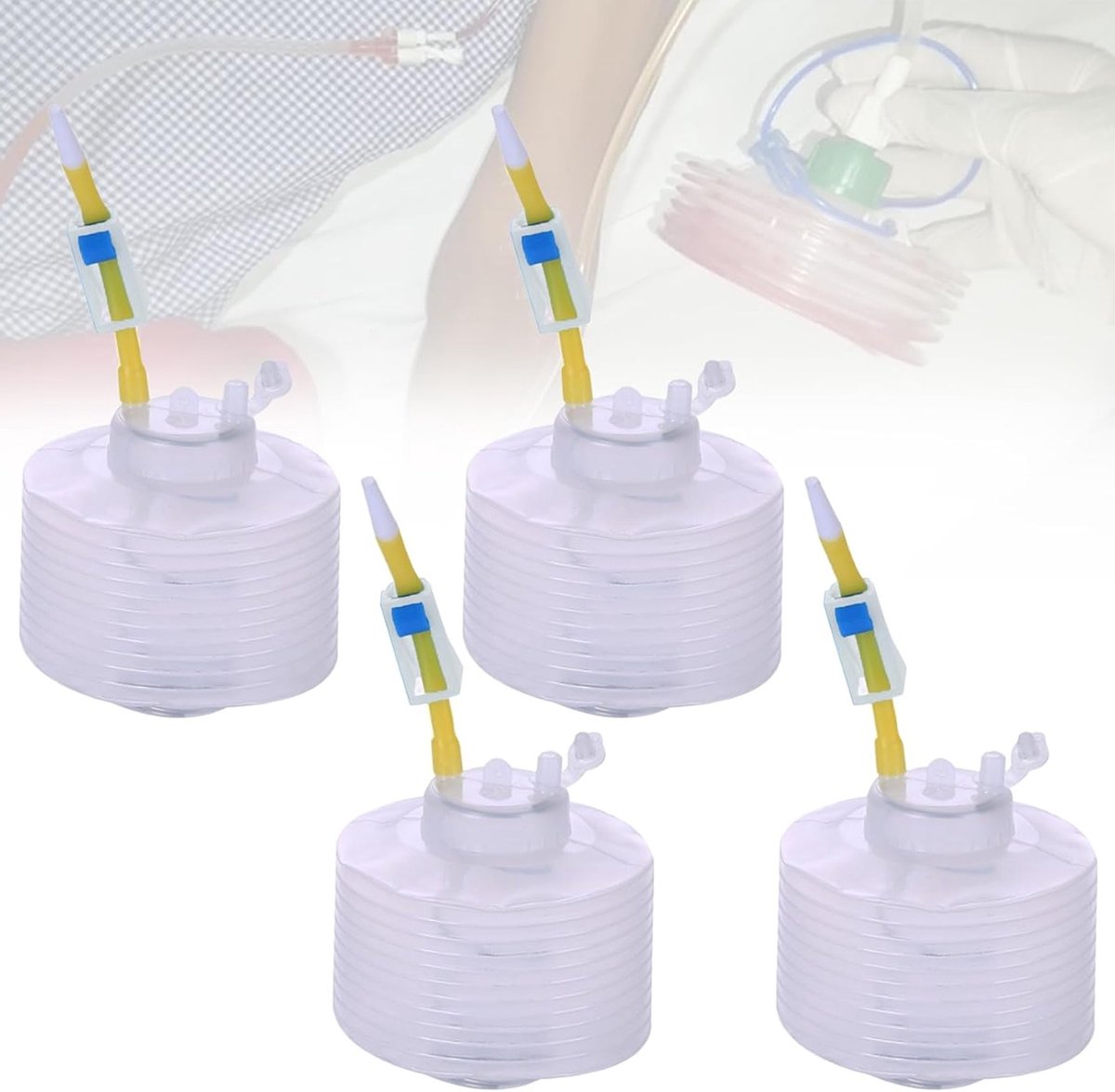 Watergeeflamp voor Planten, 1000 ml Afvalvloeistof, Verzameling Airbag, Wegwerp, Set van 4 - Ideaal voor Tuinieren en Plantenverzorging