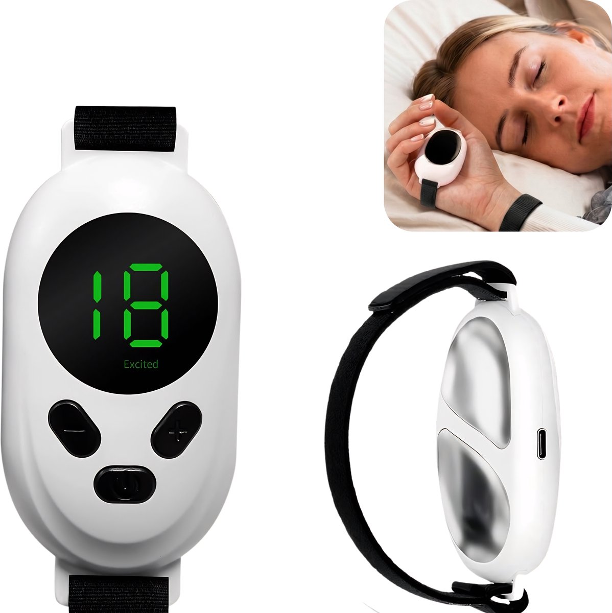 Goodli Slaaptrainer Handpalm PRO - Ademhalingstrainer - Slaaphulpmiddel voor Kinderen en Volwassenen - Beter Slapen - Ademhalingsoefeningen - 18 Standen - Neurorelax Apparaat - NerveRelax