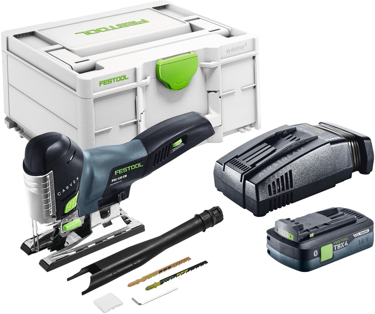 Festool PSC 420 EB-Basic accu pendelzaag 18 V 120 mm borstelloos + 1x accu 4,0 Ah + snellader + Systainer