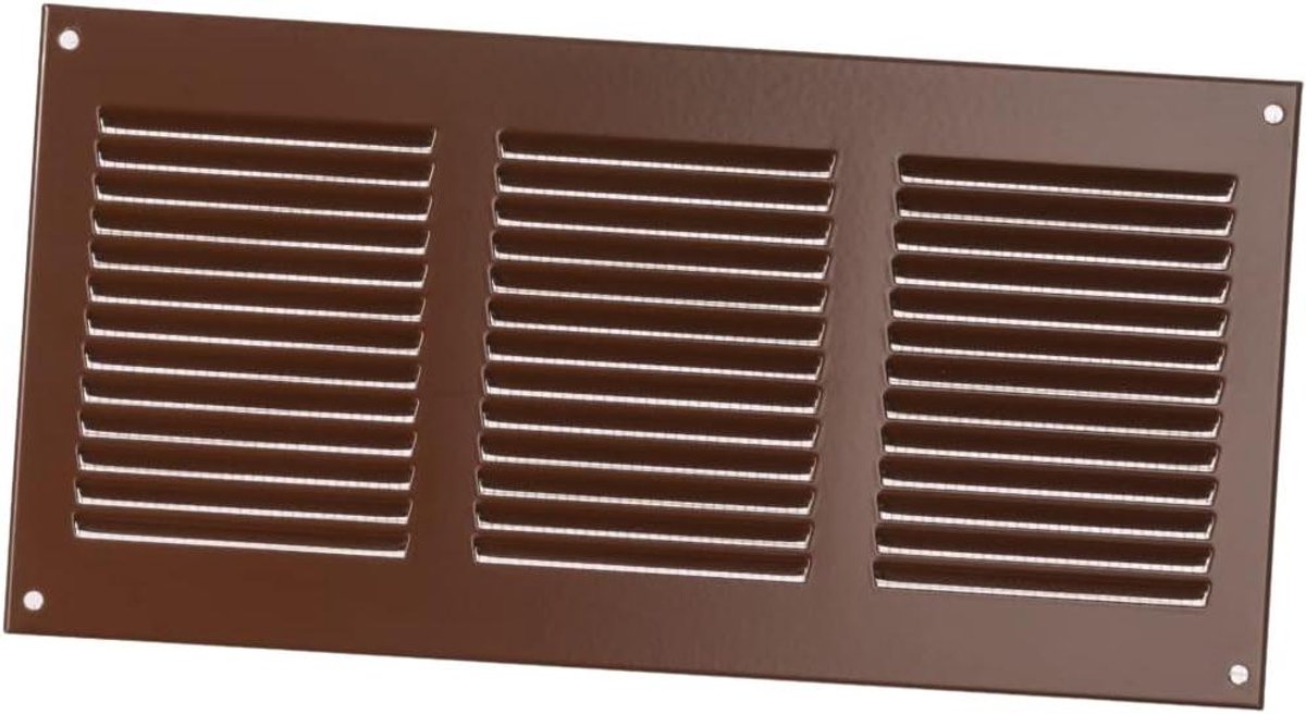 Ventilatierooster - Luchtgitter - Ventilatie Binnen Buiten - Met Muggennet - 300x150 mm - Bruin