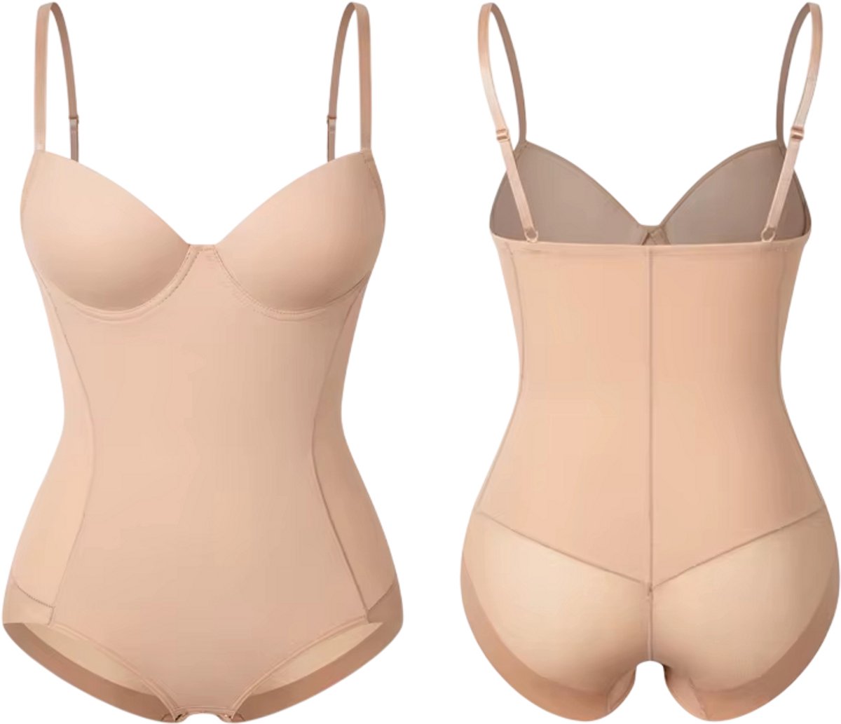rimmo Shapewear bodysuit dames – corrigerend ondergoed buik controle, body shaper met butt lifter, taille trainer & afslankend corrigerend ondergoed - Beige