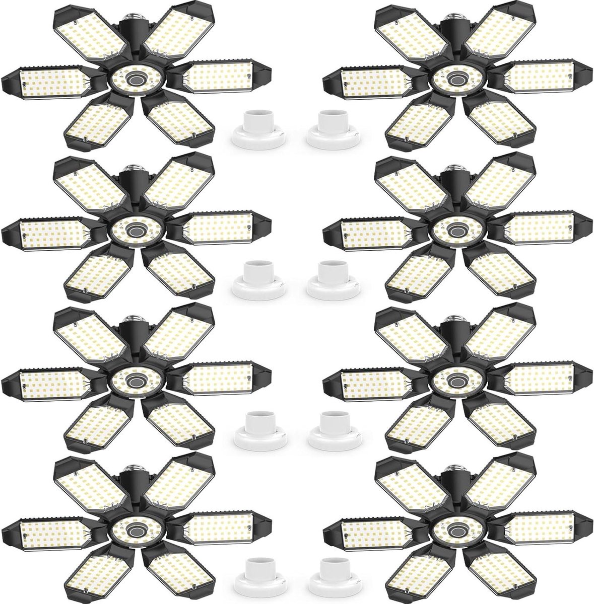 Led Garageverlichting - Industriële Lampen - Werkplaats Verlichten - Instelbare Panelen - 6 Stuks - Wit
