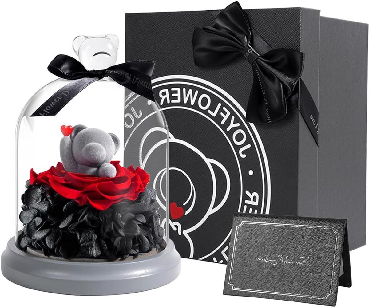 Bewaren Bloemen Cadeau - Eeuwige Rozen - Decoratie Kamer - Realistisch Behandeld - 12 x 12 x 16 cm - Rood