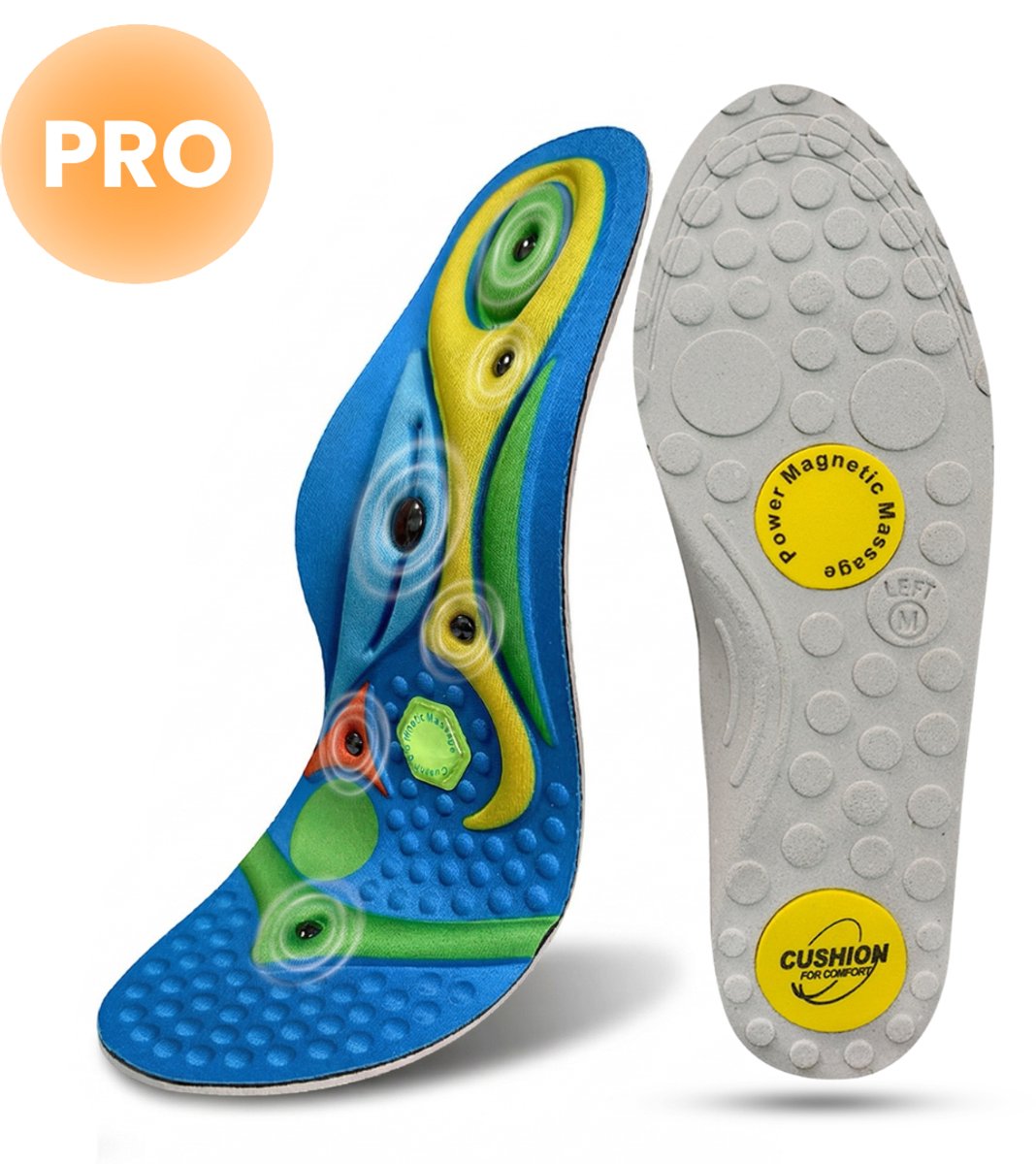 Hedge® 'Neurosole' Inlegzolen - Acupressuur Schoenzolen - Magnetische Zolen - Orthopedische Inlegzolen- Anti-vermoeidheids Inlegzolen - Voetmassage Zooltjes - Neuropathie - Stress Verlagend - Ontworpen door Podotherapeuten - Maat M (41-43)