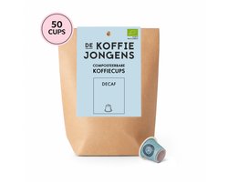 De Koffiejongens - grootverpakking Decaf - geschikt voor Nespresso - 100% biologische koffie - 50 composteerbare koffiecups