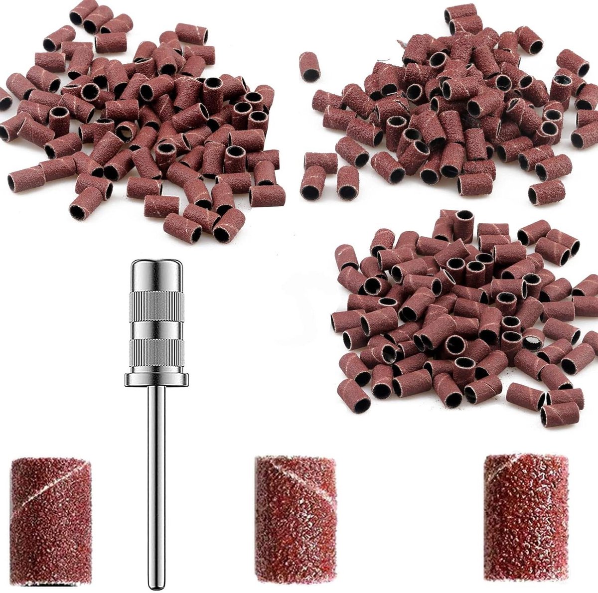 Slijpdoppen voor nagels - Schuurhulzen opzetstuk - Manicure en design - Drie groftes - 150 stuks - Niet gespecificeerd