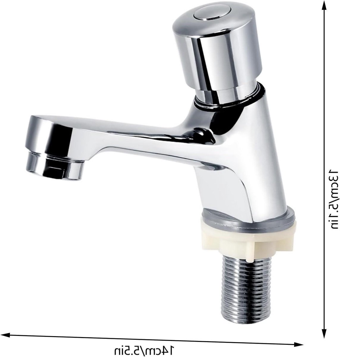 Vertragingskraan - Zelfsluitende badkamerkraan met chroomafwerking voor waterbesparing - G1/2 binnendraad - Openbare keuken en badkamer .
