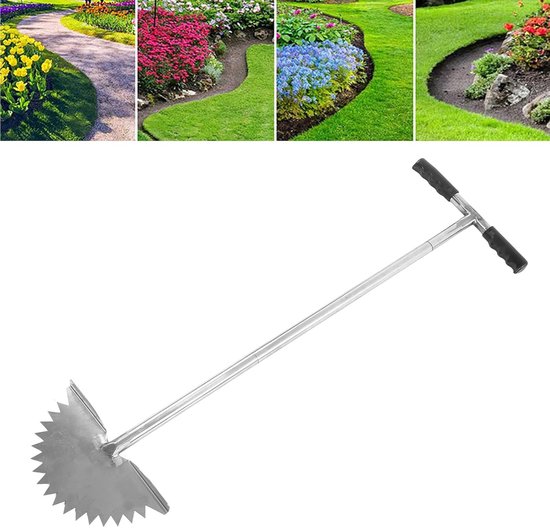 Graskantensnijder - Tuinrandsnijder grasmaaier - Tuinranden snijden - Half-handmatige draadsnijder - 94 x 254 cm - Zilver — afbeelding 2