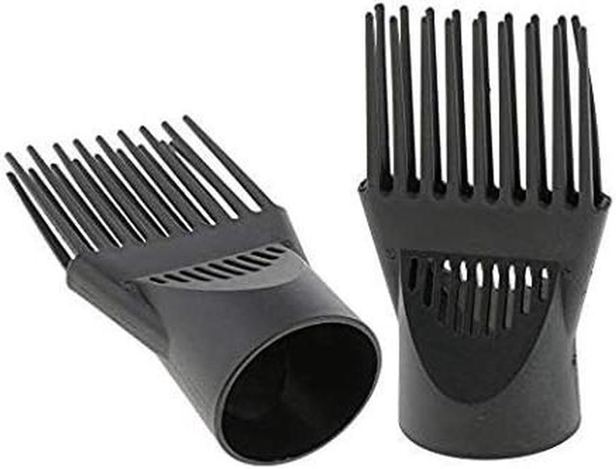 Haardroger Opzetstuk - Föhn Accessoire - Haar Stylen - Met Kam Ontwerp - 12.5 x 6.5 cm - Zwart