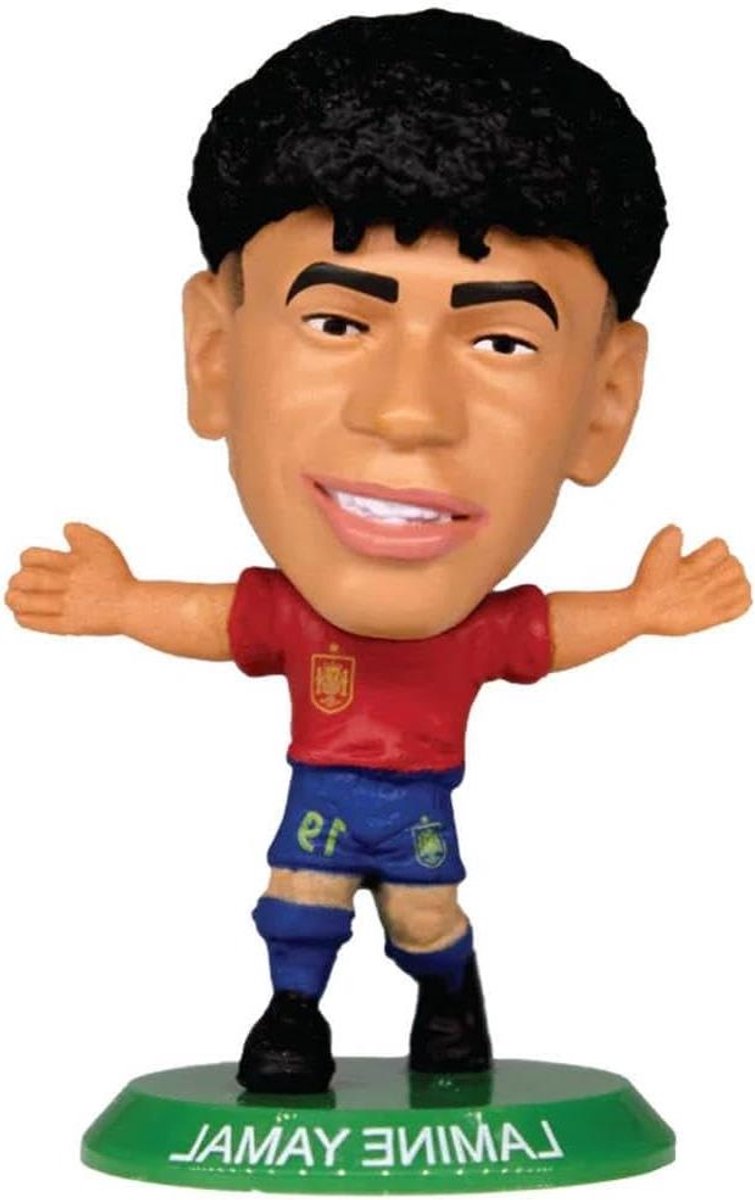 Voetbalfiguur Lamine Yamal - Soccer Collectible - Verzamelen en Spelen - Handgemaakt Speler Detail - 6 cm - Meerkleurig