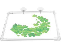Aquarium Voederring - Visvoerdispenser Drijvend - Vissen Voeren - Gescheiden Voederplekken - 17.8 x 11.5 x 3.2 cm - Transparant