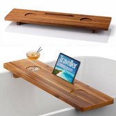 Hervita Badplank Acaciahout 80CM - Duurzaam Hout - Hoge Kwaliteit - Stabiel en Betrouwbaar - Met IPad/Telefoon Gleuf - Badplank Voor In Bad