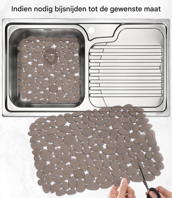 Tapis de comptoir Grijs ( lot de 2) - Protection d'évier en PVC 40 x 30 cm - Tapis antidérapant à picots pour Cuisine et salle de bain - Imperméable - Facile à nettoyer et à Montagnes