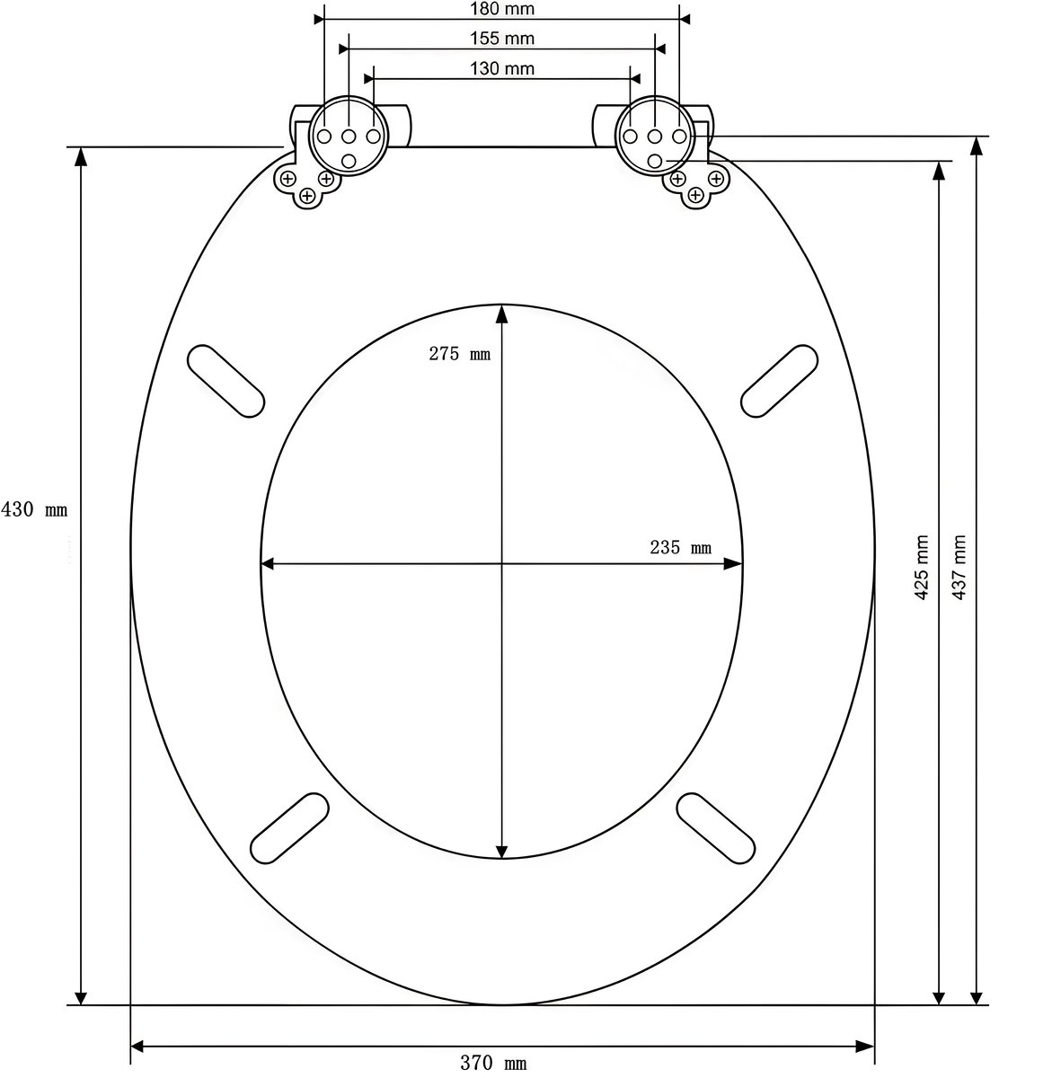 Toiletbril met automatische neerlaatfunctie - MDF-kern - toiletbril met houtnerfpatroon - softclose-scharnier - Decor - 3-zijdige Print
