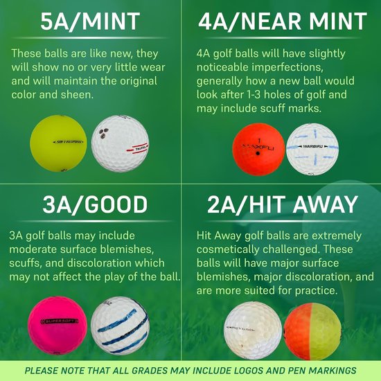 Voordelige Gebruikte Golfballen 4A/Near Mint (50 Stuks) - Wit van Merkloos — afbeelding 3