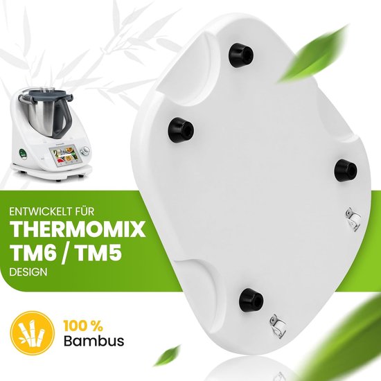 Glijplank voor Thermomix - Keukenmachine plank - Apparaat Verplaatsen - Met Wielen - 35 x 30 cm - Wit — afbeelding 5