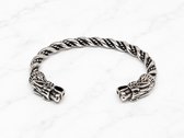 De mai | Bracelet Viking Oath Ring | Acier chirurgical en acier inoxydable en acier inoxydable | Tête de dragon | argent
