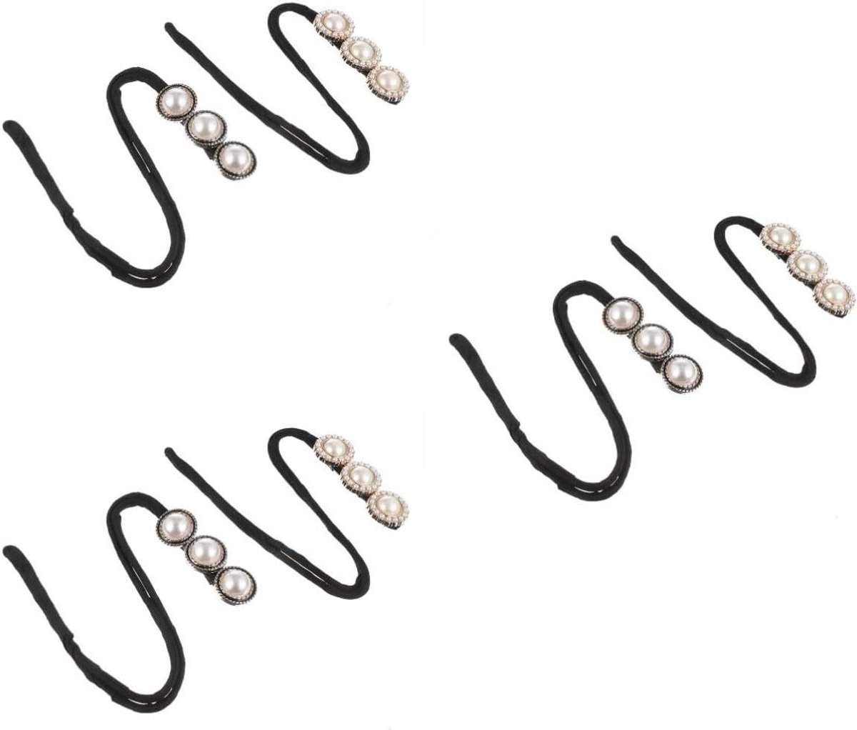 Haardonut Sets - Knotmaker Accessoires - Haar Stijlen - Snel Zonder Clips - 6 Stuks - Zwart