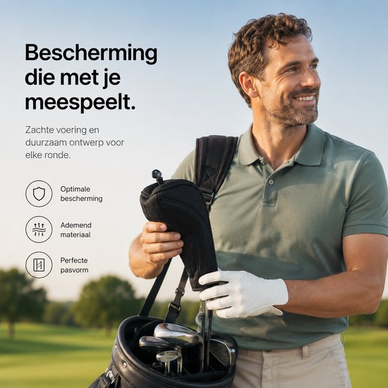 BOTC Golfclubhoofdhoes voor driver fairway - 3 stuks houten Hoofdhoezen - Golfaccessoires - Hybride Hoofdhoezenset met labels van BOTC — afbeelding 2