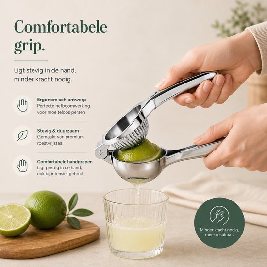 My Green Deal - RVS Citruspers - Handmatige RVS Citroenknijper - Duurzame RVS Citruspers - Keukenpers van Merkloos — afbeelding 3
