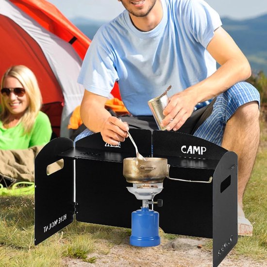 Camping Keuken Windscherm - Opvouwbaar Windblok - Koken Buiten - Compact Opvouwbaar Ontwerp - 35x29x10 cm - Zilver — afbeelding 2