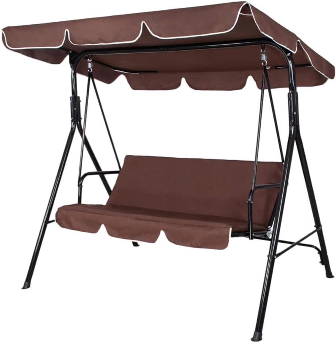 Schommelbank Overkapping Vervanging - Terras Overkapping - Buiten Zitten - Waterdicht UV Bestendig - 190x132cm - Koffiebruin
