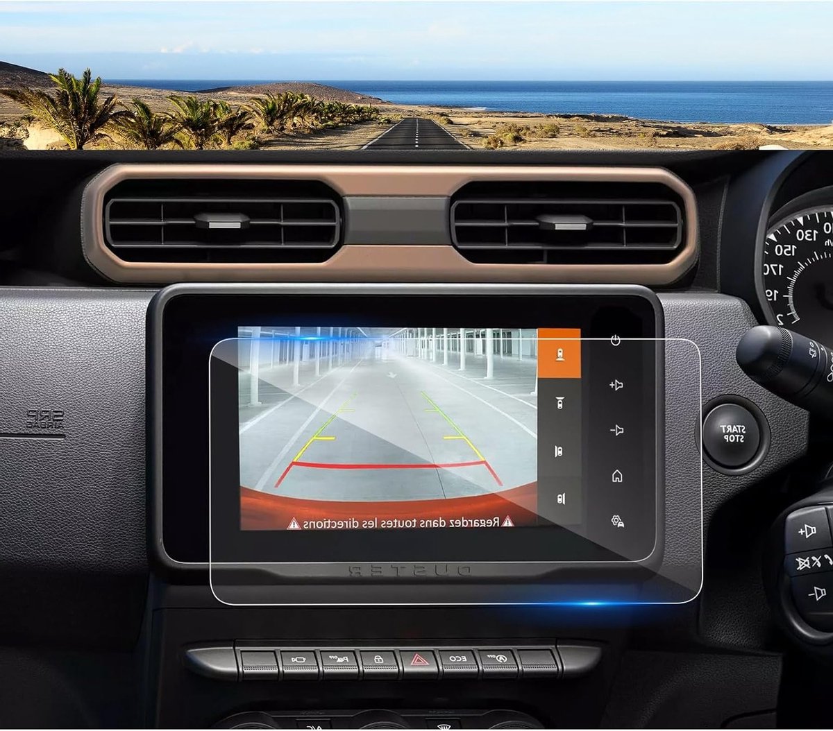 Navigatie Beschermfolie voor Duster 2022-2024, Tempered Glass Screen Protector, 9H Krassenbestendige GPS Bescherming voor 8 Inch Scherm