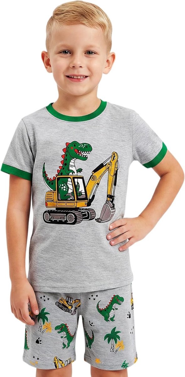 Zachte Katoenen Pyjama voor Kinderen - Ademend T-Shirt en Shorts Set met Eenhoorn en Voetbal - Comfortabele Slaap- en Loungewear voor Jongens en Meisjes van 2-8 Jaar
