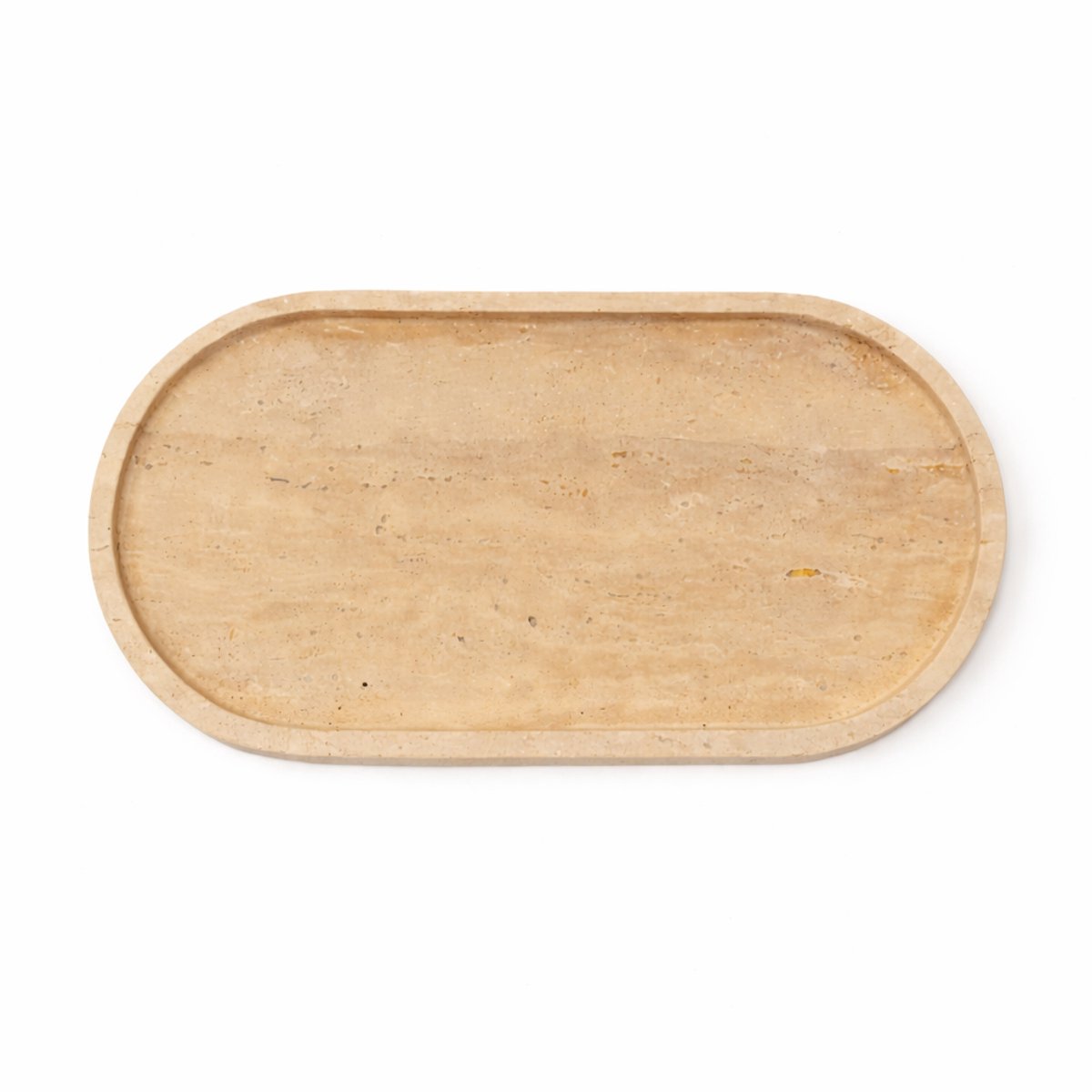 Marmoree - Travertin - Dienblad - Ovaal - Beige - 17x35cm