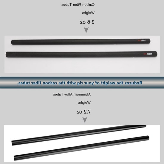 15mm Carbon Fiber Rods 16"/40cm voor Camera Stabilizer Cage, DSLR Shoulder Rig en Matte Box Ondersteuning — afbeelding 2