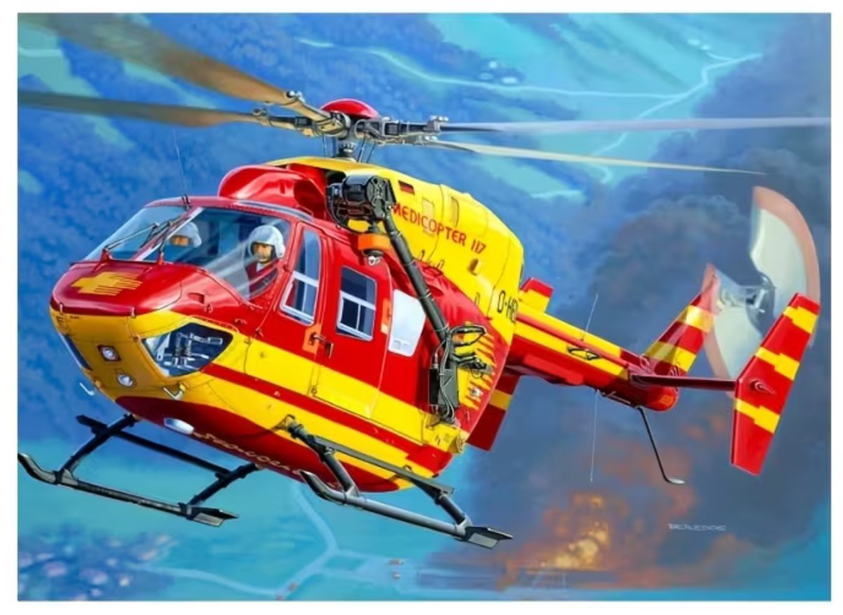 Daimond painting helicopter in lucht gevecht 40 x 30 cm