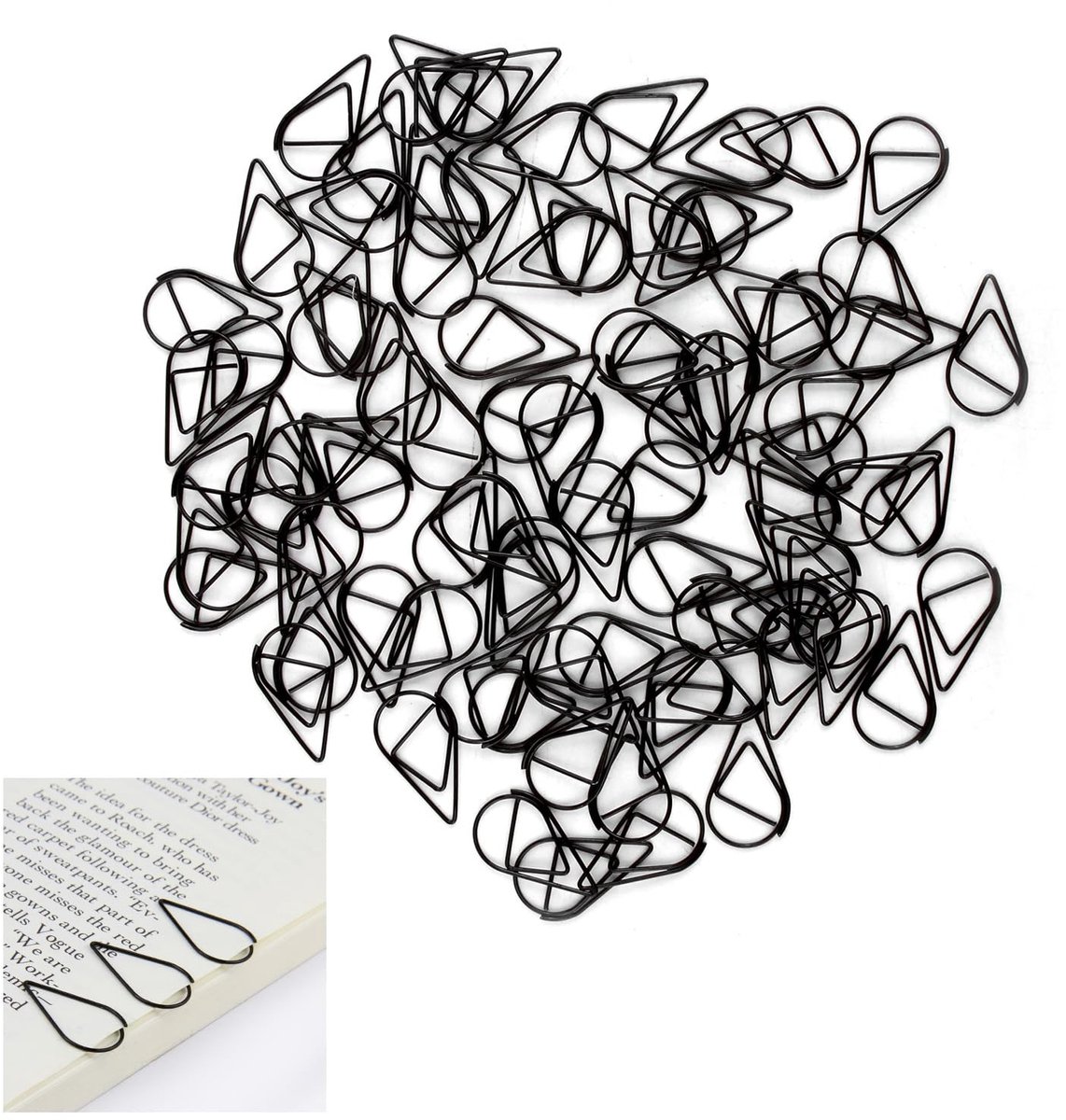 Dailygoods- Papierklemmen 200 stuks - Robuuste Metalen Klemmen - Waterdruppelvorm - Voor Documenten/Foto's - Duurzaam - Hoogwaardige Kwaliteit - Paperclips