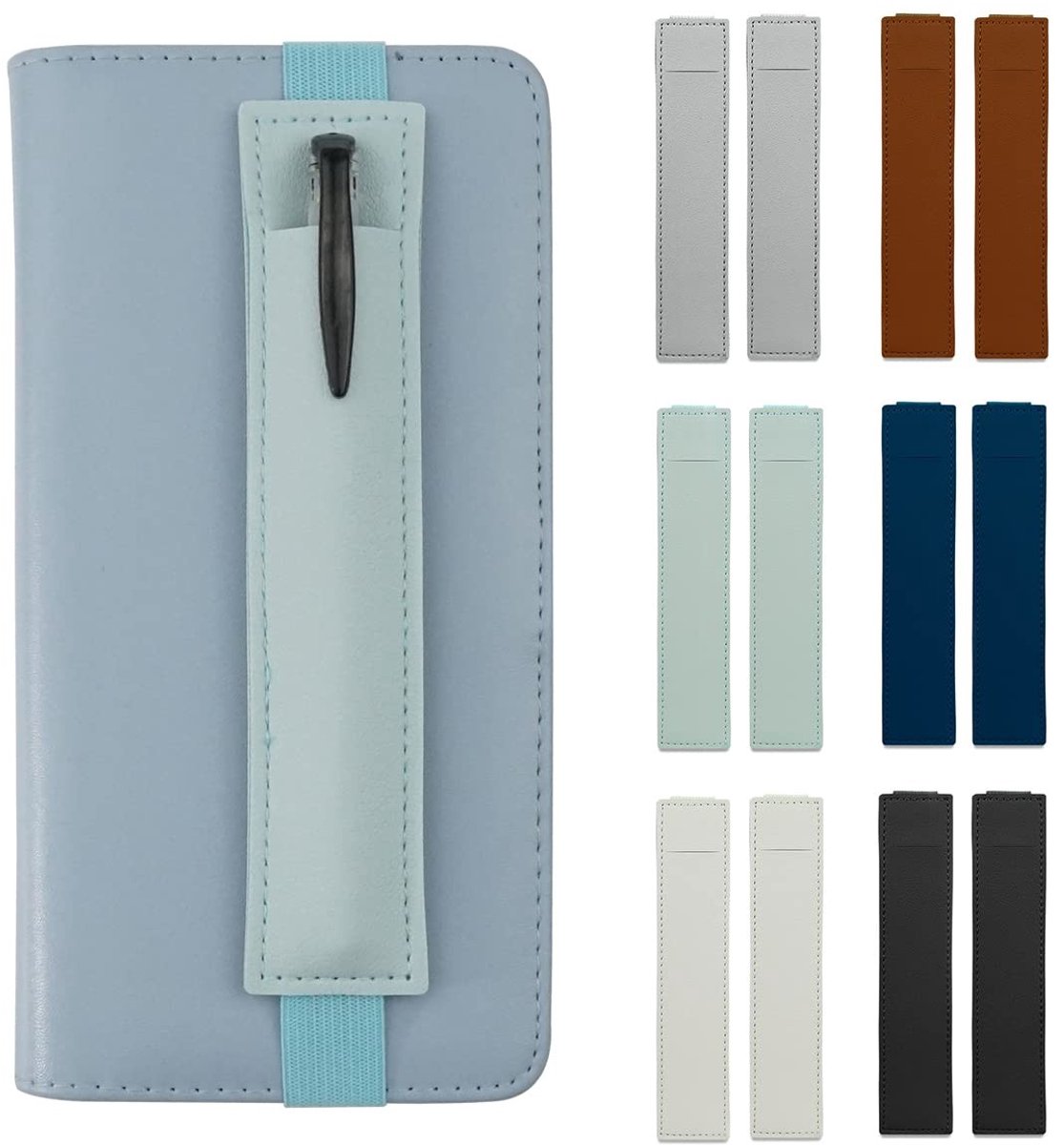 Dailygoods- Pennenhouder 12 Stuks - Elastische Band - PU-leer - Draagbaar - Voor Notitieboeken - Hoogwaardige Kwaliteit - Afmetingen 16,5 x 3,5 cm - Notitieboekhouder