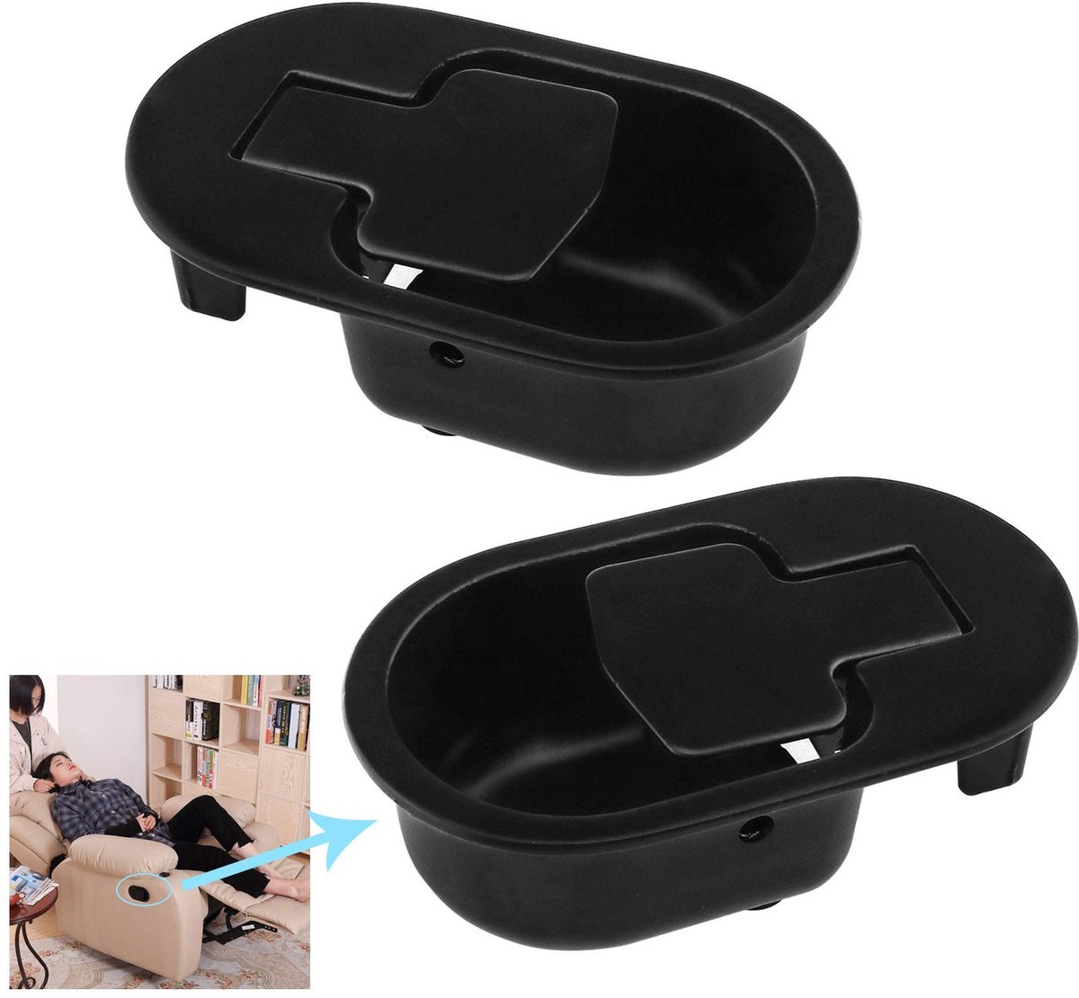 Dailygoods- Stoelhendel Duurzaam - Sofa Release Hendel - Vervangingshandvat - Aluminiumlegering - 2x Set - 11,2 x 6,5 x 3,6 cm - Meubelonderdeel