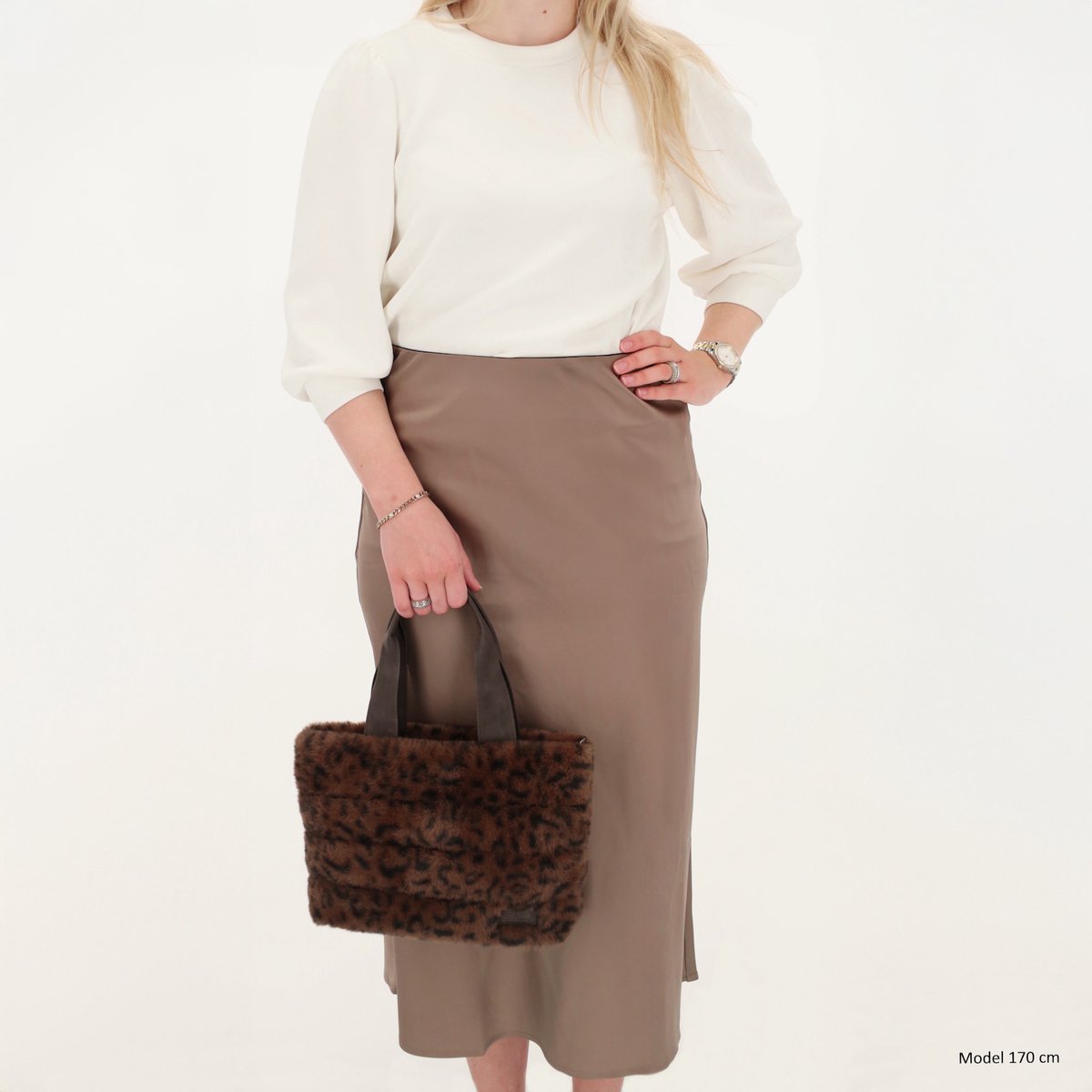 Zebra Trends Emma Handtas - Shopper - Schoudertas - Crossbody - Bont - Fur - Leopard brown