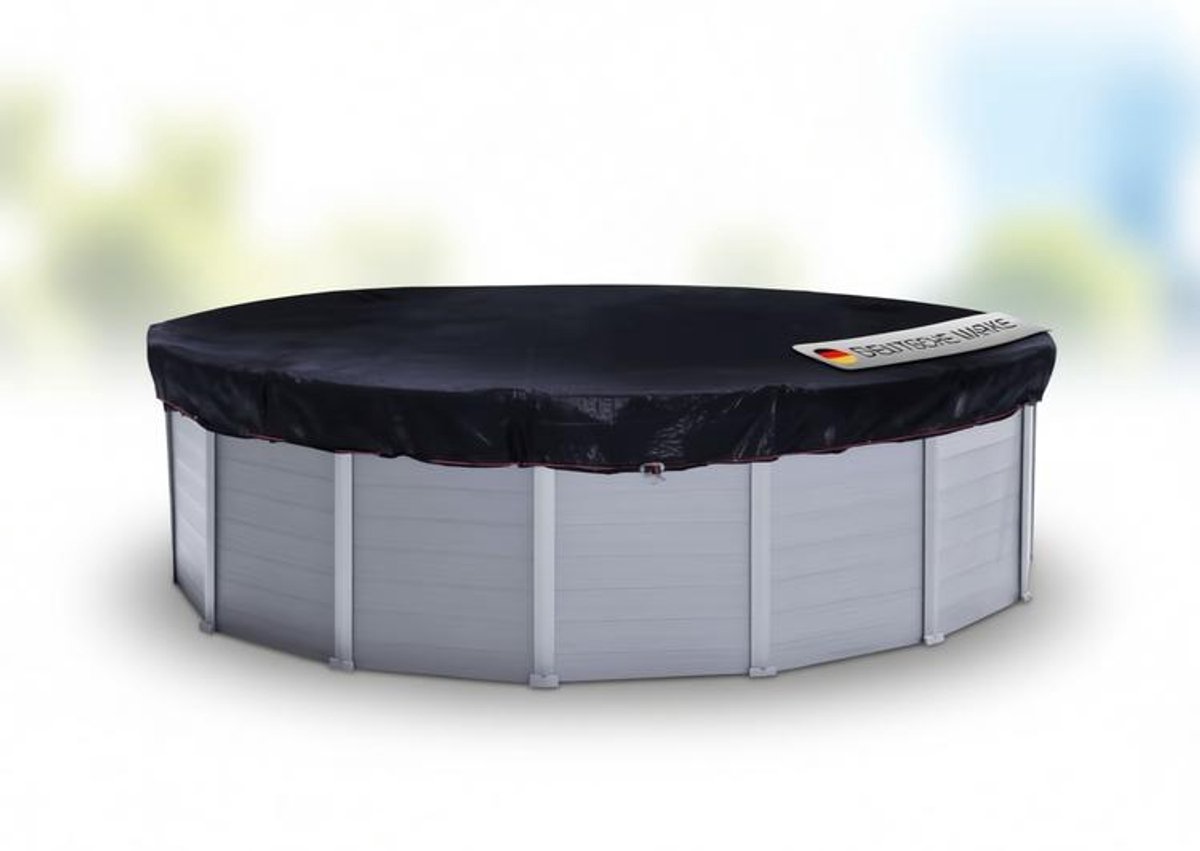 ElleMooi Zonnezeil voor zwembad, rond, Ø 520 cm, winterafdekzeil, UV-bestendig, 200 g/m², zwart
