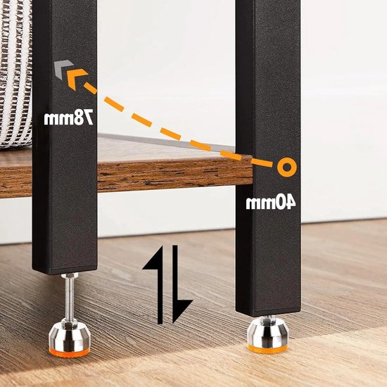 Set van 4 Verstelbare Machinepoten met Rubber Buffers voor Vloerbescherming - M8, 50 mm, Hoogte 40 mm, Geschikt voor Meubels en Apparaten — afbeelding 4
