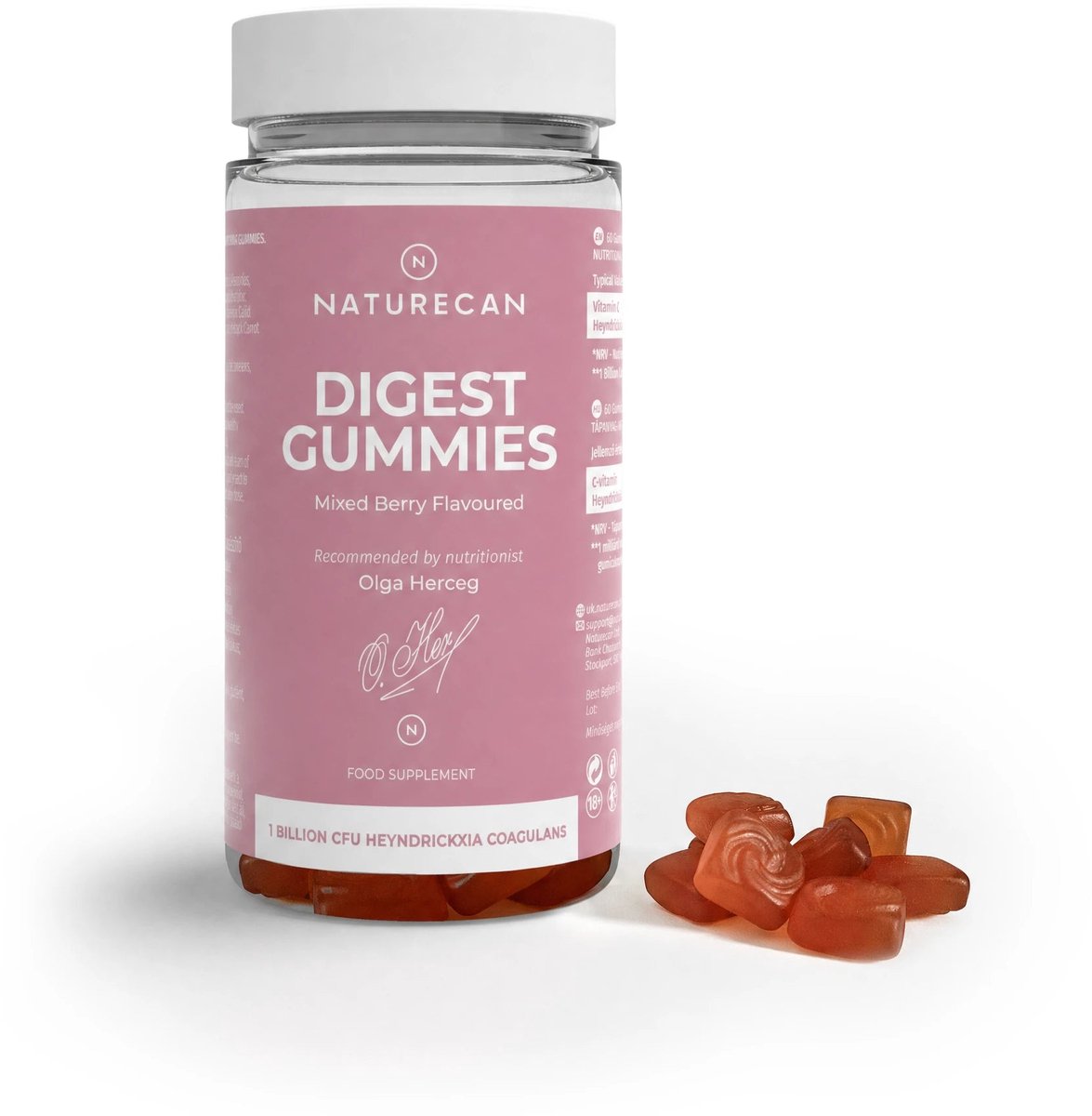 Naturecan - Digest Gummies - 1 Miljard CFU - Met Vitamine C - Bacillus Coagulans - Gemengde Bessensmaak - 60 Gummies