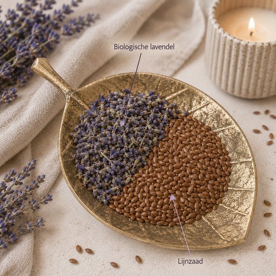 YoZenga oogkussen lijnzaad & biologische lavendel - Kleur: Urban taupe - Ideaal bij hoofdpijn & stress klachten - Meditatie - Ontspanning - Yoga van YoZenga — afbeelding 5