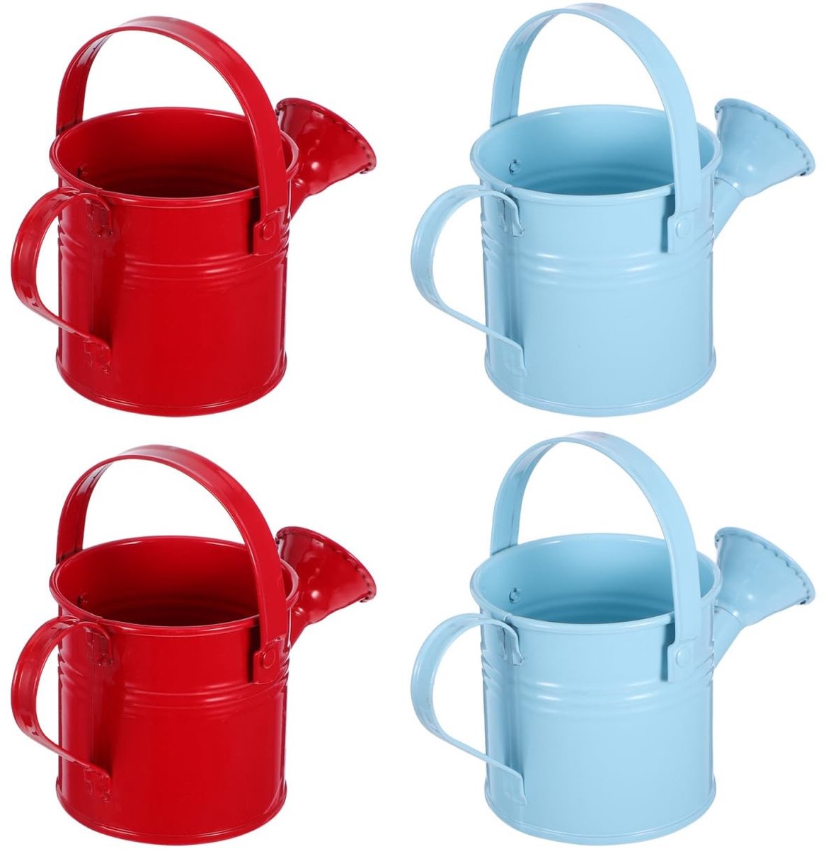 JHUBERS- Mini-Gieter 4 Stuks - Speelgoed Gieter - Decoratie Poppenhuis - Handvat - Indoor/Outdoor - Leuk Cadeau - Speelgoedgieter