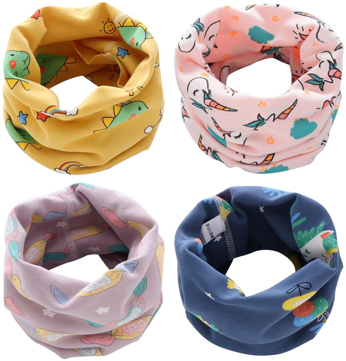 Dailygoods- Colsjaal 4 Stuks - Multifunctionele Doek - Halsdoek - Loopsjaal - Babysjaal - Winddicht - Zacht en Ademend