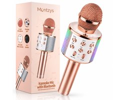 Montzys® Karaoke Microfoon Set - Bluetooth & Ingebouwde Speaker - Draadloos & LED - voor Kinderen & Volwassenen