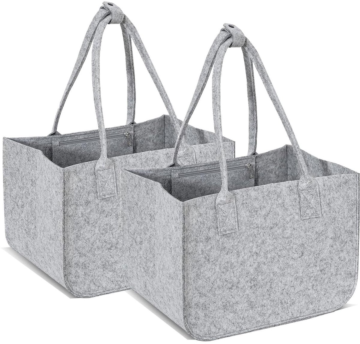 SMOAKEZ- Boodschappentas 30L - Opvouwbare Vilten Tas - Shopper met Binnenvak - Stevige Boodschappentas - Draagmand voor Picknick - Grote Capaciteit 40x27x27cm - Opbergmand
