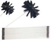 Kibani schoorsteenborstel 7 meter 10cm & 15cm - 2 borstels - schoorsteenreiniger - schoorsteenveger - schoorsteenveegset - schoorsteen borstel - veegkit - borstelset voor boormachine - boormachine