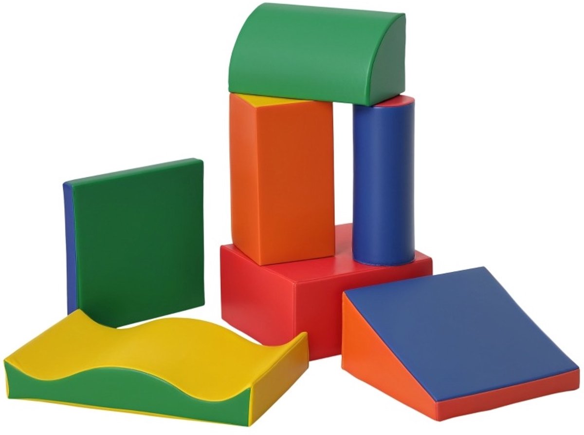 YYchan Zachte Speelblokken - 7-delige Foam Blokkenset - Kunstleer - Multicolor - 1-3 jaar